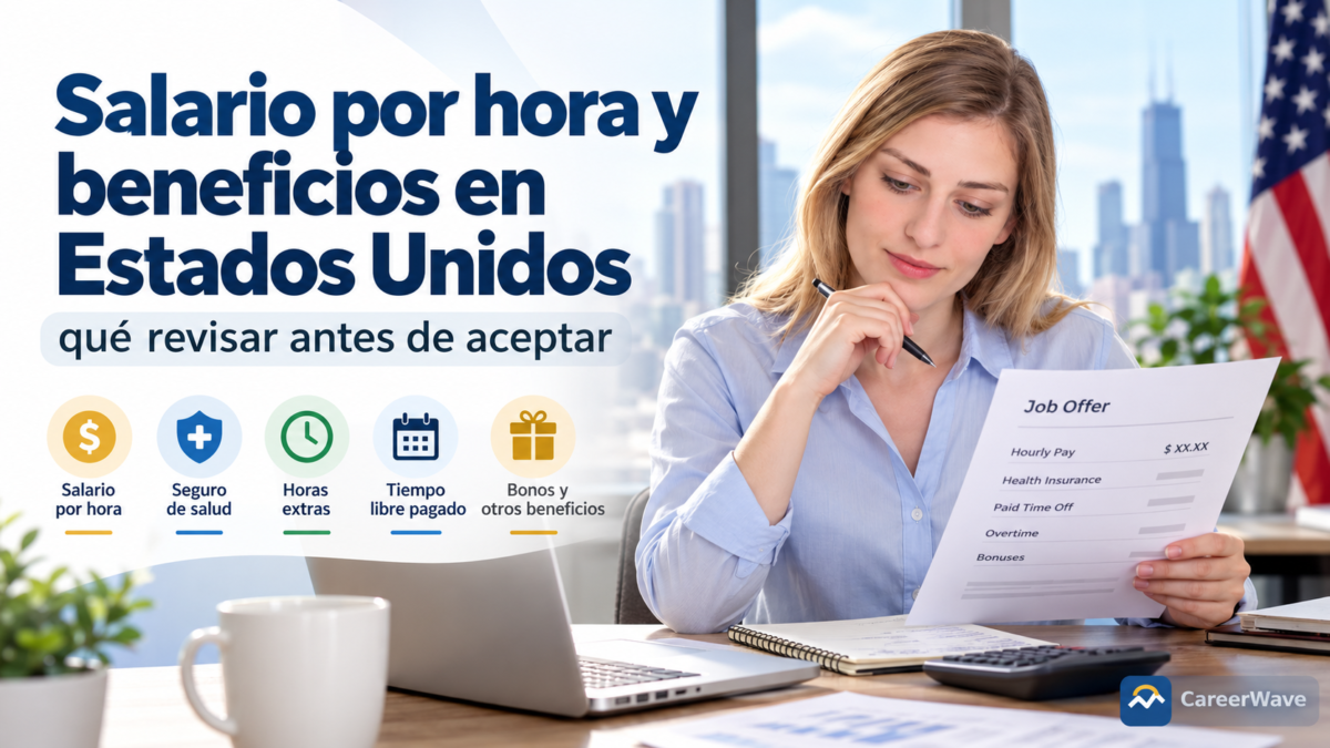 Salario por hora y beneficios en Estados Unidos